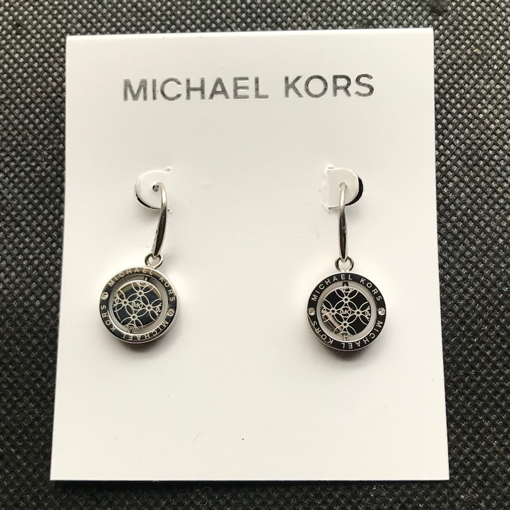 MK reversible monogram disk earrings